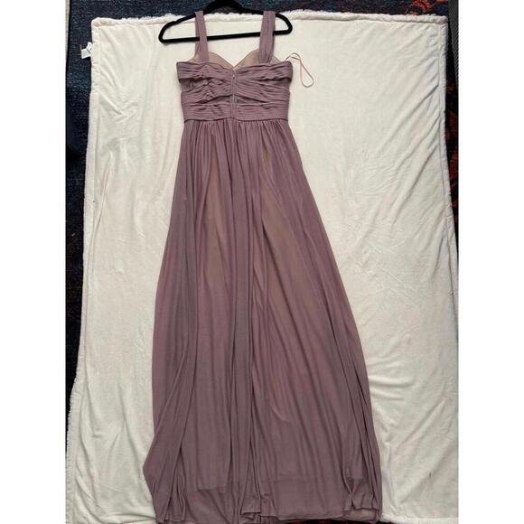 Birdie Grey Mauve Dress Sheer Cutouts Bridesmaid Evening Gown medium full length - Picture 13 of 14